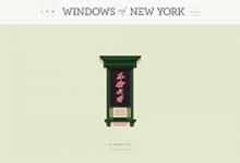 卡通版纽约老建筑窗户-Windows of New York
